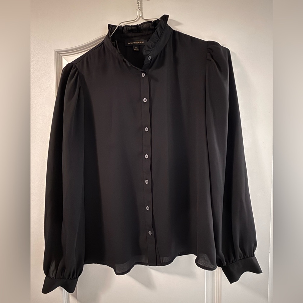 Banana Republic Black Long Sleeve Blouse